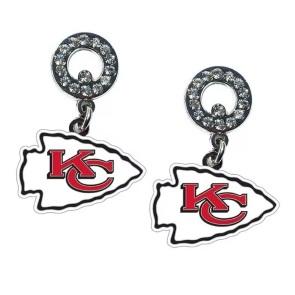 NFL Kansas City Chiefs Kids Dangle Earrings - Red and White
